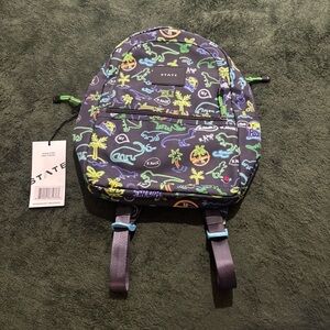 NWT State Kane Kids Neon Dinosaur Dino Mini Travel Backpack